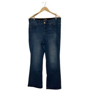 Terra & Sky Tummy Control Blue Bootcut Jeans, 14W